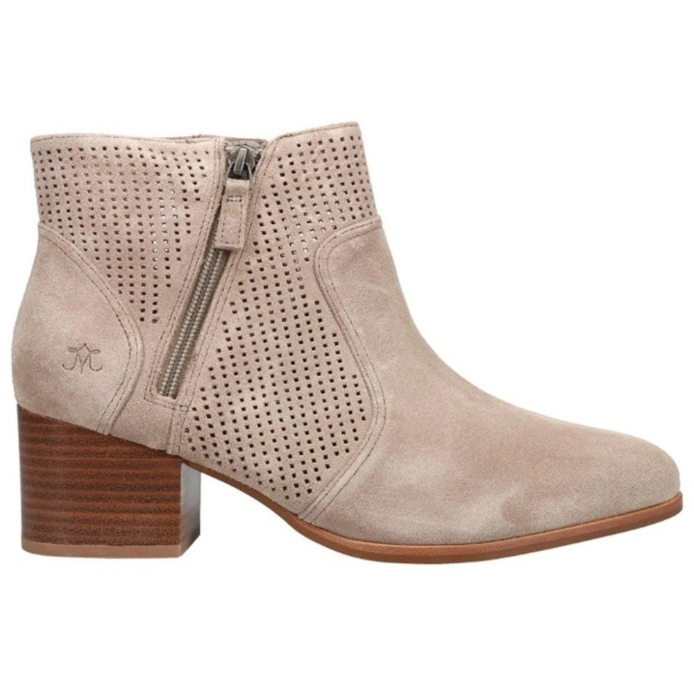 Johnston & Murphy Womens‎ Suede Perforated Ankle Boots Double Zip Booties 9M NEW